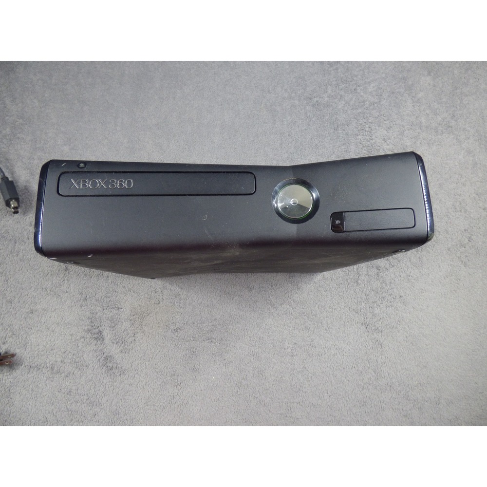 Microsoft Xbox 360 S Console Model 1439 Matte Black with Power Supply AV Cable